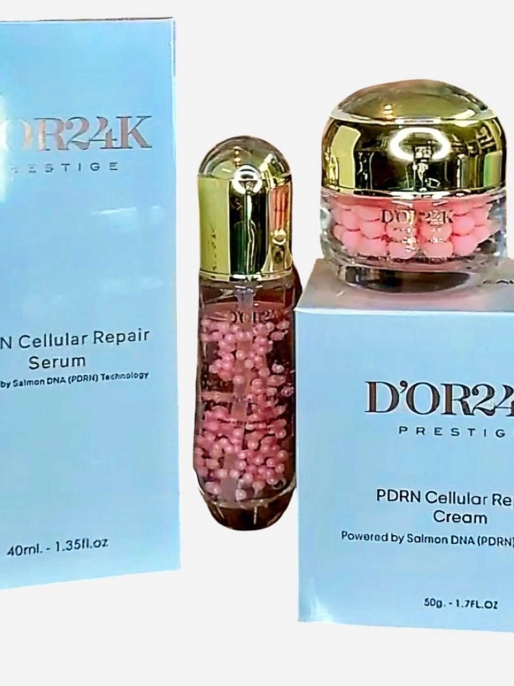 PDRN Cellular Repair Salmon DNA Serum & Cream Set by D'OR24K (MSRP $1700)
